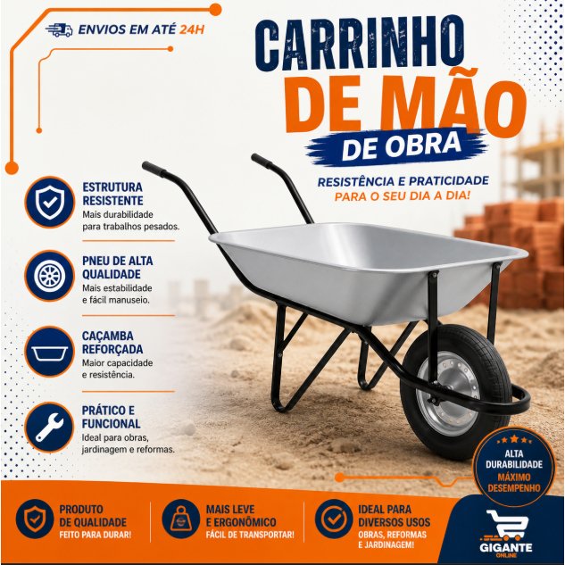 Carrinho De Mão De Obra Master Galvanizado Maestro