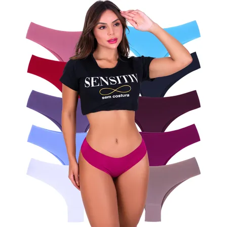 Kit 10 Calcinhas Sem Costura Premium Conforto Invisível