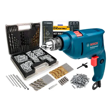Furadeira De Impacto Bosch Gsb 450 Re 450w 10mm Com Brocas E Buchas Azul 220v 50/60hz