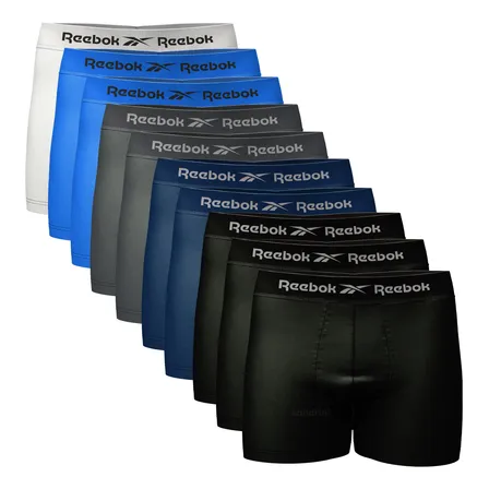 Kit 10 Cuecas Boxer Reebok Sem Costura Microfibra