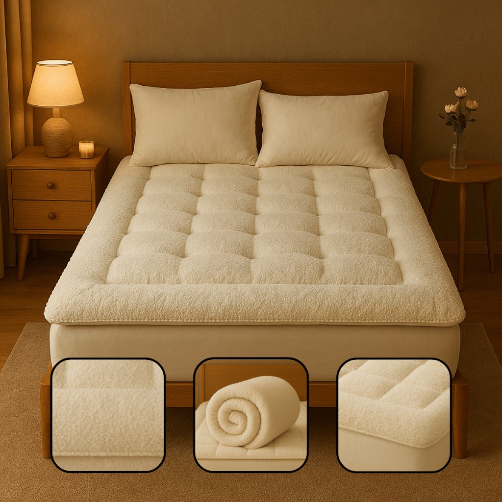 Protetor de Colchão Pillow Top Sherpa Macio 400 Fios Soft Pele de Carneiro