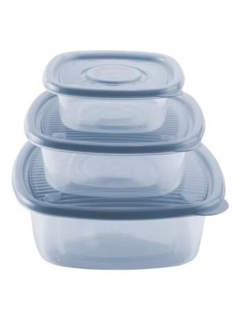 Conjunto 3 Potes Plástico Pop Quadrado