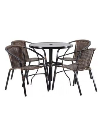 Kit 4 Cadeiras e Mesa Piscina e Jardim