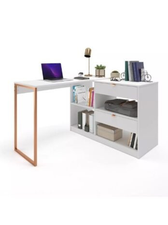 Mesa Escrivaninha Industrial De Canto Em L Adaptável