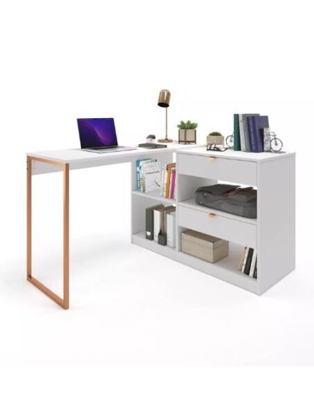 Mesa Escrivaninha Industrial De Canto Em L Adaptável